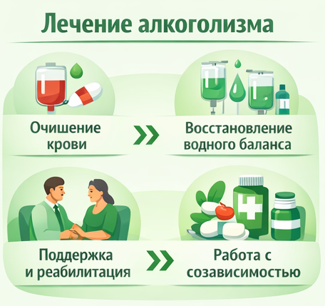 лечение алкоголизма в Каневской этапы